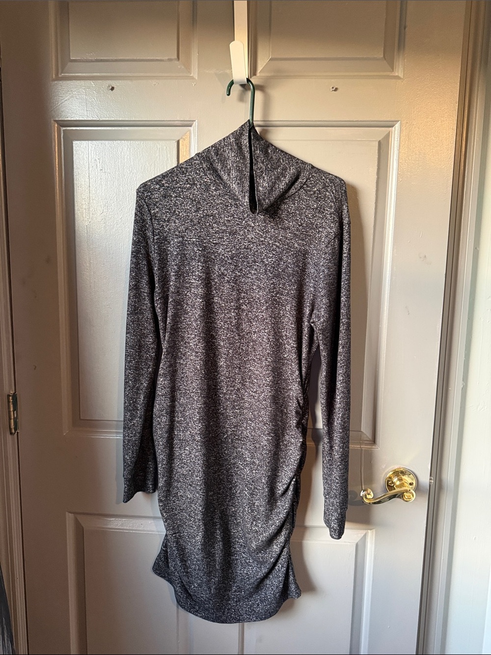 Athleta Grey Marled Long Sleeve Hooded Dress